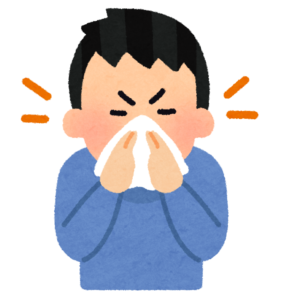 鼻をかむ人のイラスト